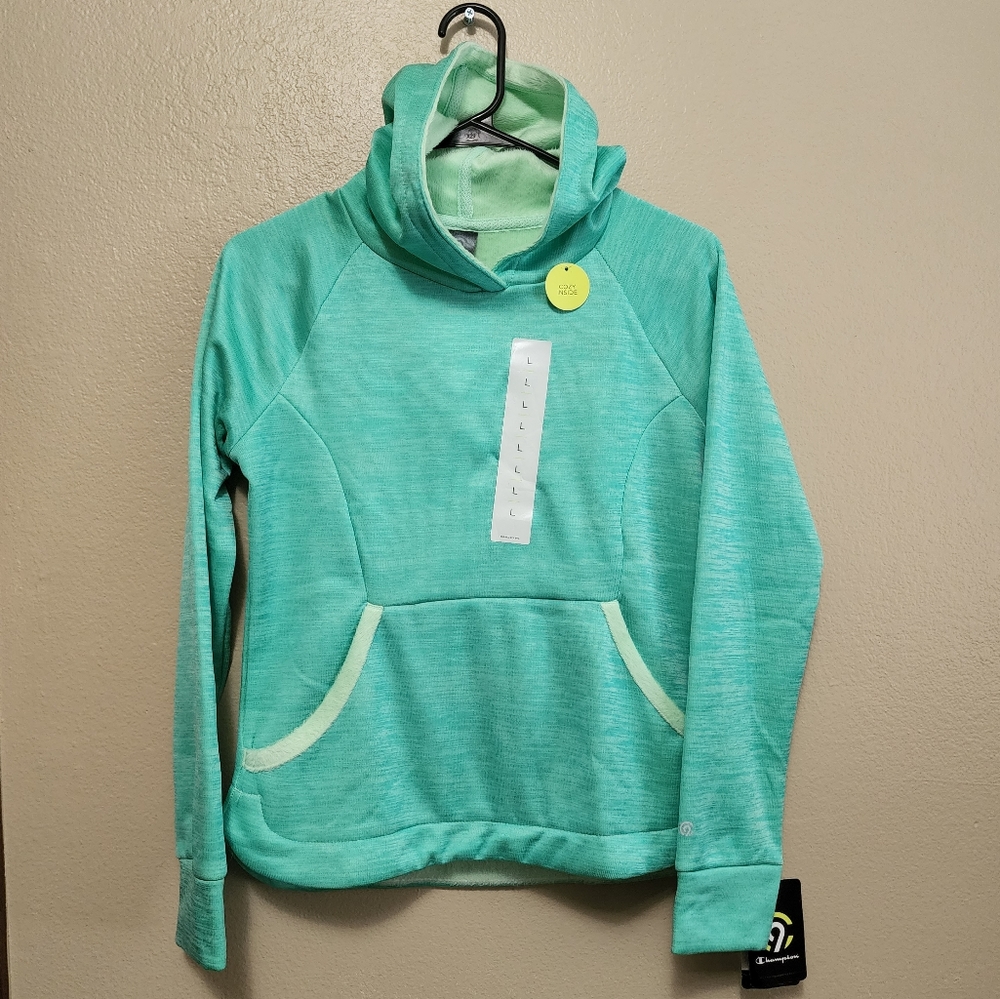 Champion Teal Green Fleece Lined Hooded Sweatshirt